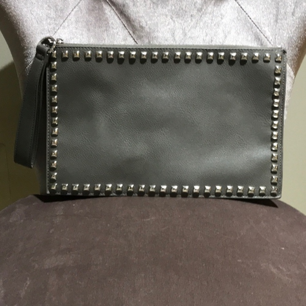 Grey envelope handbag